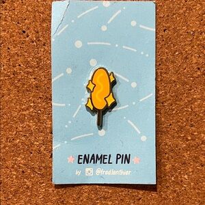 Yellow Enamel Corn Dog Pin